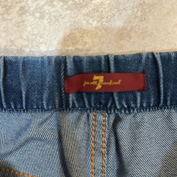 7 For All Mankind High Waist Jogger Jeans 27 Goldie Knit Denim - Picture 3 of 10